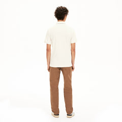 Mens Regular Fit Linen-Blend Polo Shirt | Lacoste White / Black • 8Lp