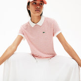 Womens Wo Striped Polo | Lacoste Red / White • 4Vb