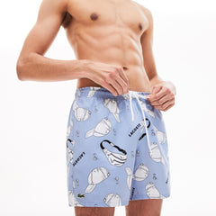 Mens LIVE Urban Design Swim Shorts | Lacoste Purple / White • Wg7