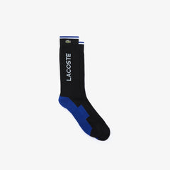 Mens SPORT Colorblock Cotton Blend Tennis Socks | Lacoste Black / Blue / White / Grey • Ns8