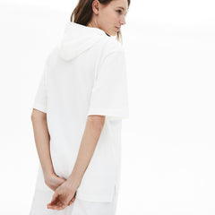 Womens Wo Solid Cotton Piqué Hooded Polo Shirt | Lacoste White • 001