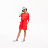 Womens Wo Signature Cotton Fleece T-shirt Dress | Lacoste Red • 4By