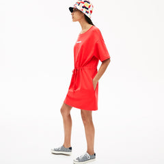 Womens Wo Signature Cotton Fleece T-shirt Dress | Lacoste Red • 4By