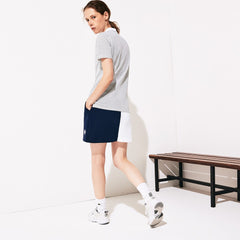 Womens Wo SPORT Roland Garros Color-Block Skirt | Lacoste White / Navy Blue / White • Du9