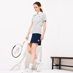 Womens Wo SPORT Roland Garros Color-Block Skirt | Lacoste White / Navy Blue / White • Du9