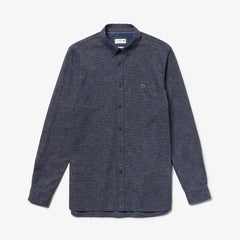 Mens Checkered Cotton Shirt | Lacoste Navy Blue • 166