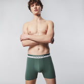 Mens Pack of 3 Casual Boxers | Lacoste Green / White / Black • Vzr