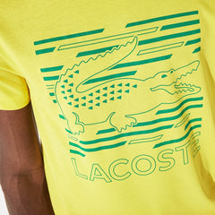 Mens SPORT Ultra-Dry Graphic Tee | Lacoste Yellow / Turquoise • Xwp