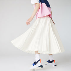 Womens Wo Branded Elasticised Pleated Skirt | Lacoste White • 70V
