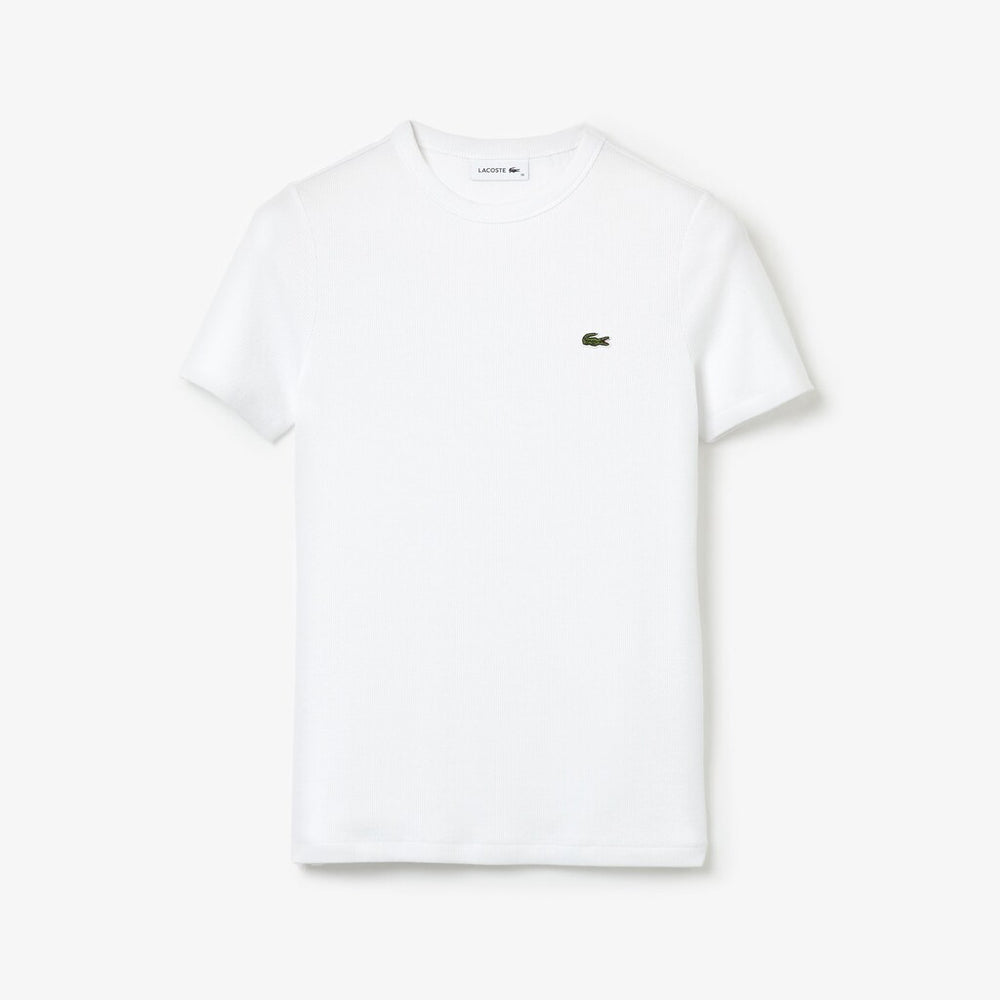 Womens Wo Soft Cotton Crewneck T-Shirt | Lacoste White • 001