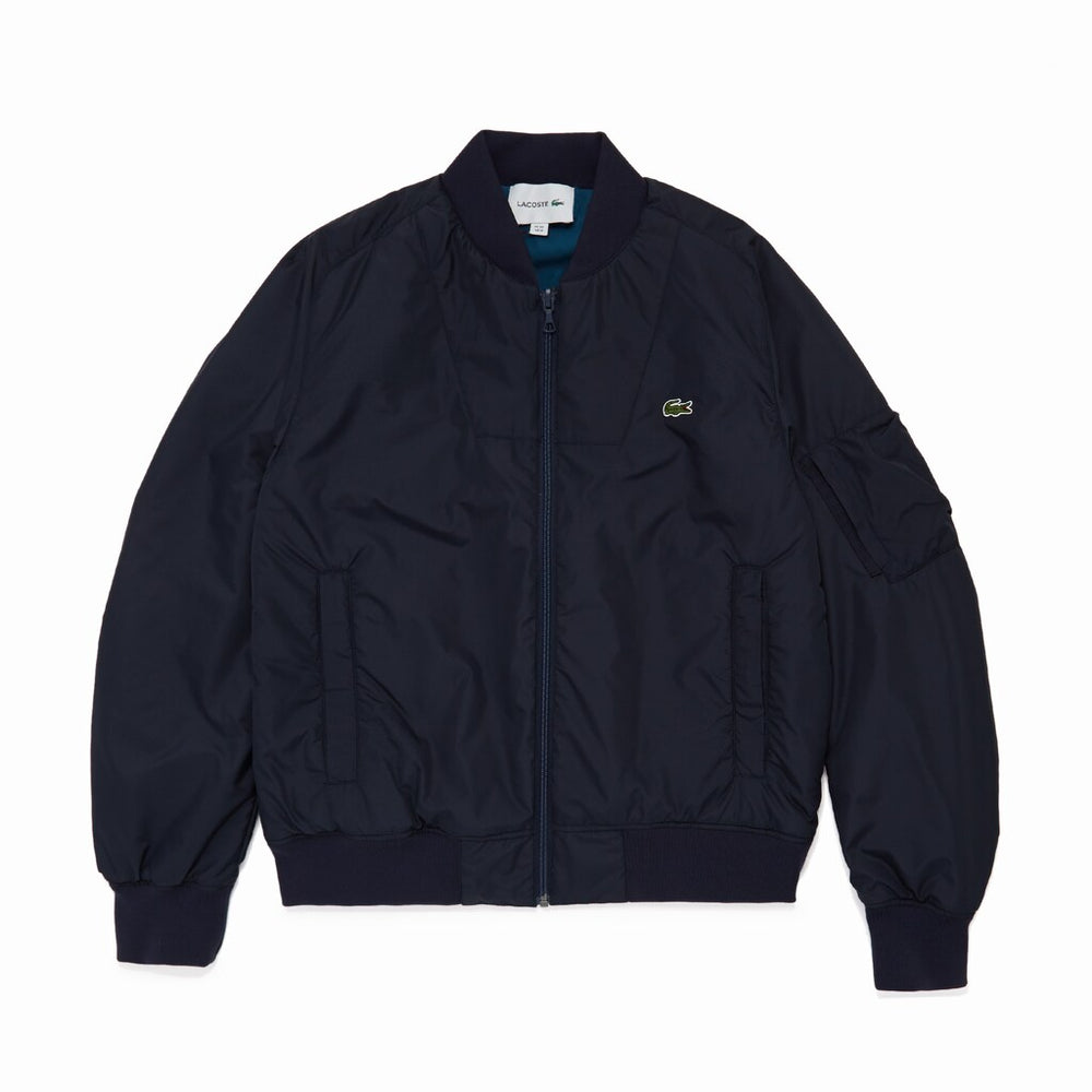 Mens Reversible Quilted Solid Or Colourblock Bomber Jacket | Lacoste Navy Blue / Red • W73