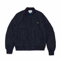 Mens Reversible Quilted Solid Or Colourblock Bomber Jacket | Lacoste Navy Blue / Red • W73