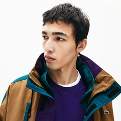 Mens LIVE Color-Block Parka | Lacoste Brown / Purple / Green • Wcf