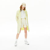 Womens Wo Water-Resistant Long Nylon Parka | Lacoste White / Flashy Yellow • Xe8