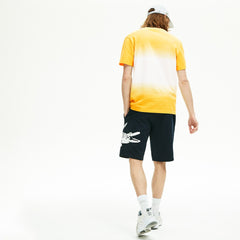 Mens Oversized Crocodile Print Cotton Fleece Bermudas | Lacoste Navy Blue • 166