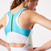 Womens Wo SPORT Roland Garros Asymmetrical Pleated Dress | Lacoste Turquoise / White / Green • Yp2