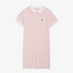 Womens Wo Striped Polo Dress | Lacoste Red / White • 4Vb