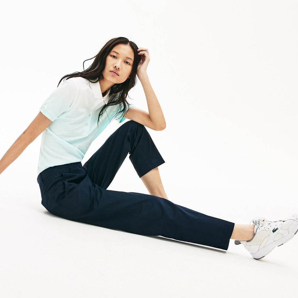 Womens Wo Relaxed Fit Cotton Chinos | Lacoste Navy Blue • 166