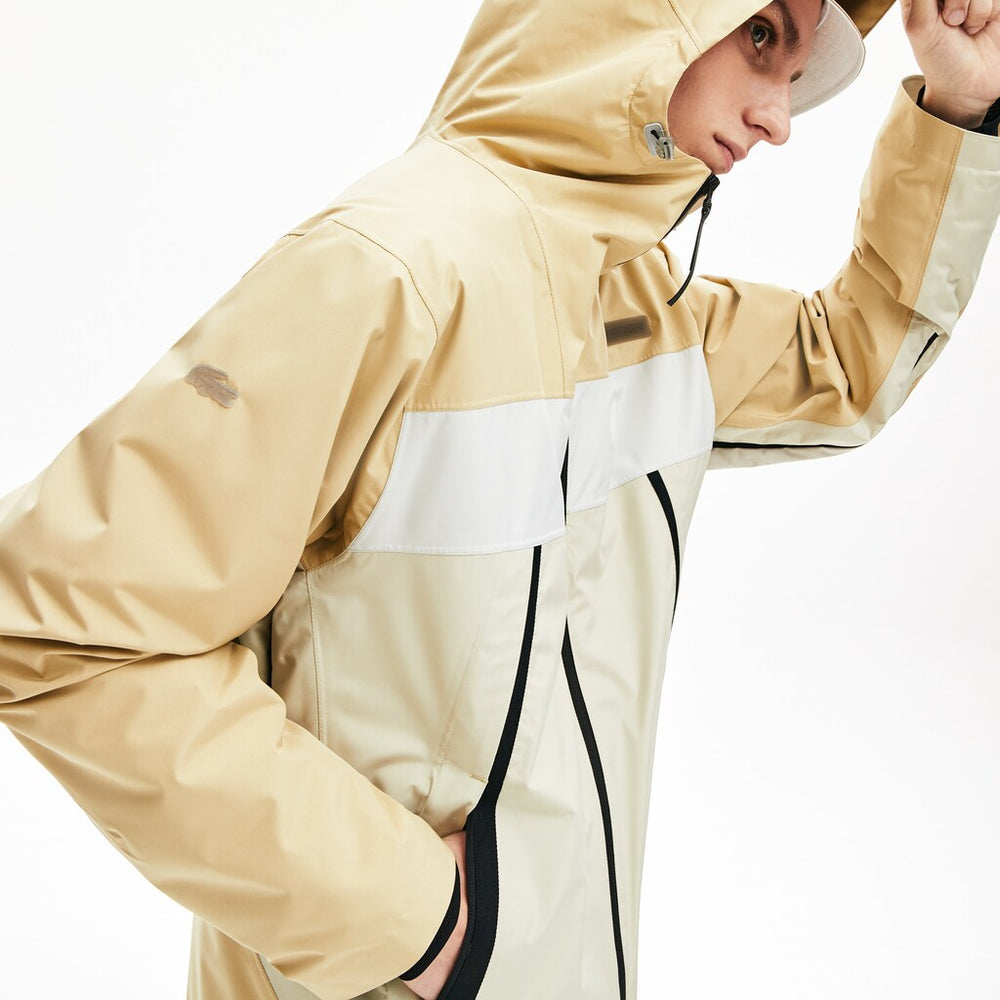 Mens Motion Lightweight Quilted Short Parka | Lacoste Beige / Grey • Ww1