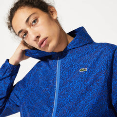 Mens SPORT Hooded Print Zip Jacket | Lacoste Navy Blue / Blue • Yb1