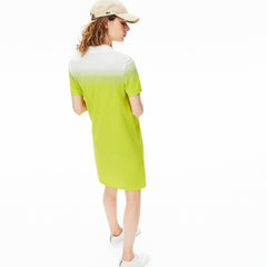 Womens Wo Made in France Cotton Piqué Polo Dress | Lacoste Flashy Yellow / White • W8G