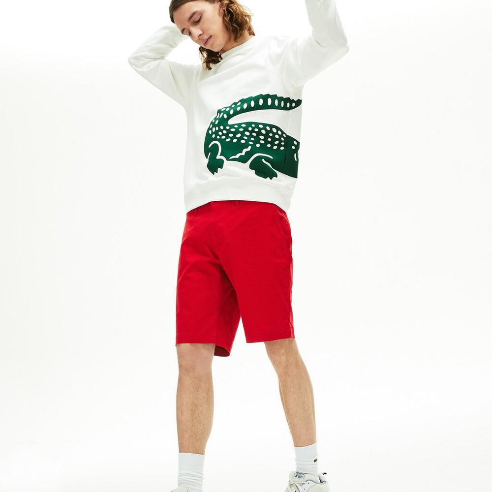 Mens Slim Fit Stretch Gabardine Shorts | Lacoste Red • 240