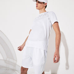Mens SPORT x Novak Djokovic Breathable Ultra-Light T-Shirt | Lacoste White / Navy Blue • 522
