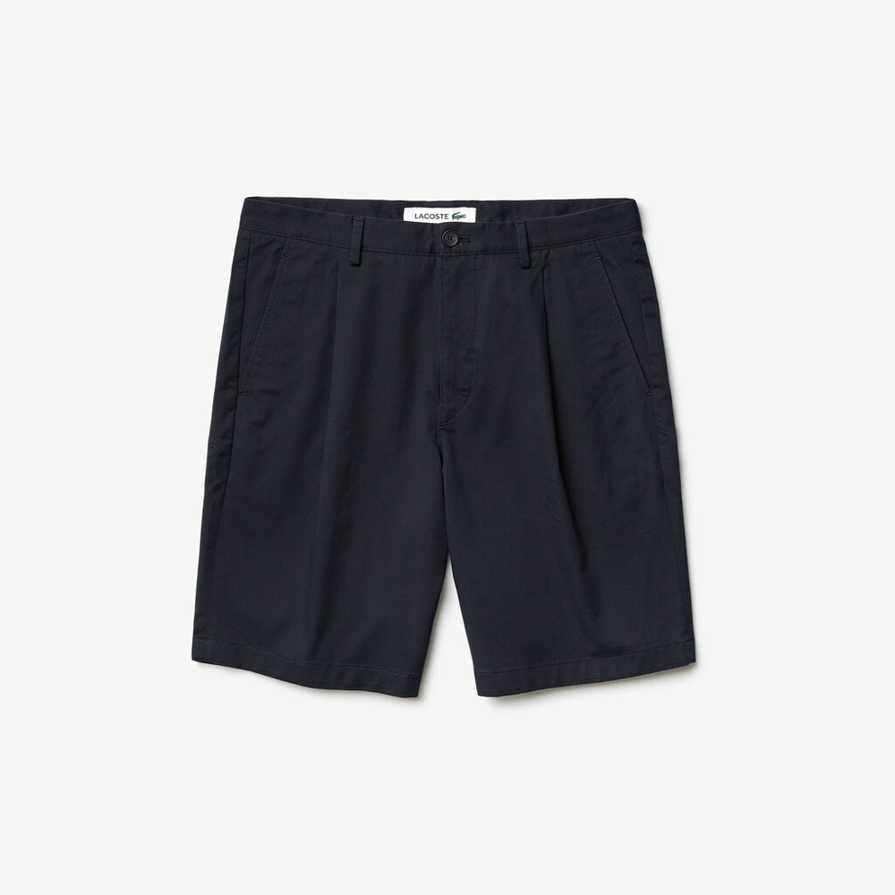 Mens Pleated Stretch Bermuda Shorts | Lacoste Navy Blue • Mxq