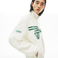 Mens Print Band Zip Heritage Tracksuit Jacket | Lacoste White • 70V