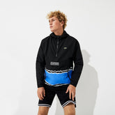 Mens SPORT Striped Water-Resistant Windbreaker | Lacoste Black / Blue / White • Lb9