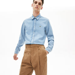 Mens Snap Button Denim Shirt | Lacoste Blue • Uex