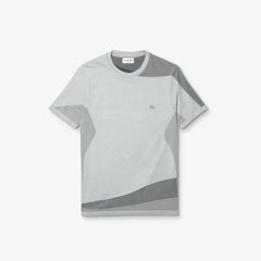 Mens Motion Slim Fit Mixed-Stitch T-shirt | Lacoste Grey / Black • X3R
