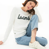 Womens Wo Cotton Crew Neck Sweater | Lacoste White • 70V
