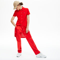 Womens Wo Cotton Piqué Buttoned Polo Dress | Lacoste Red • S5H