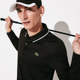 Mens SPORT Breathable Golf Polo Shirt | Lacoste Black / White • 258