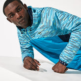 Mens SPORT Hooded Tennis Windbreaker | Lacoste Turquoise / Navy Blue / Turquoise / Yellow / White • Y44