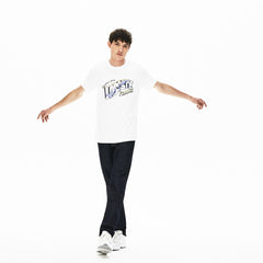 Mens Graphic Print Regular Fit Cotton T-shirt | Lacoste White • 001