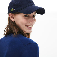 Womens Wo Colorblock Cotton V-neck Sweater | Lacoste Navy Blue • L6L