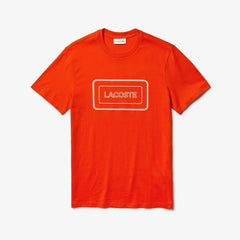 Mens Reflective Logo Motion Regular Fit Cotton T-shirt | Lacoste Red • S5H
