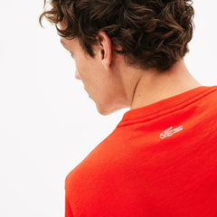 Mens Reflective Logo Motion Regular Fit Cotton T-shirt | Lacoste Red • S5H
