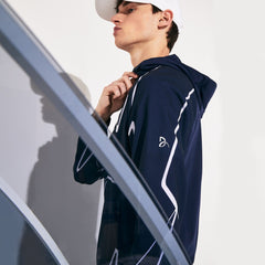 Mens SPORT French Open Hooded Zip Jacket | Lacoste Navy Blue / White • 525