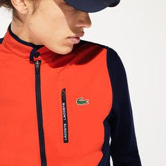 Mens SPORT Lightweight Water-Resistant Golf Vest | Lacoste Red / Navy Blue • 145