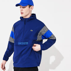 Mens SPORT Print-Blocked Performance Windbreaker | Lacoste Navy Blue / Black / White / Blue • Yal
