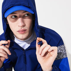 Mens SPORT Print-Blocked Performance Windbreaker | Lacoste Navy Blue / Black / White / Blue • Yal