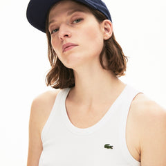 Womens Wo Sleeveless Scoopneck Top | Lacoste White • 001