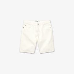 Mens Regular Fit Five-Pocket Denim Shorts | Lacoste White • 70V