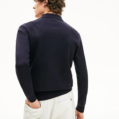 Mens Cotton And Silk Blend Sweater | Lacoste Navy Blue • Mxq