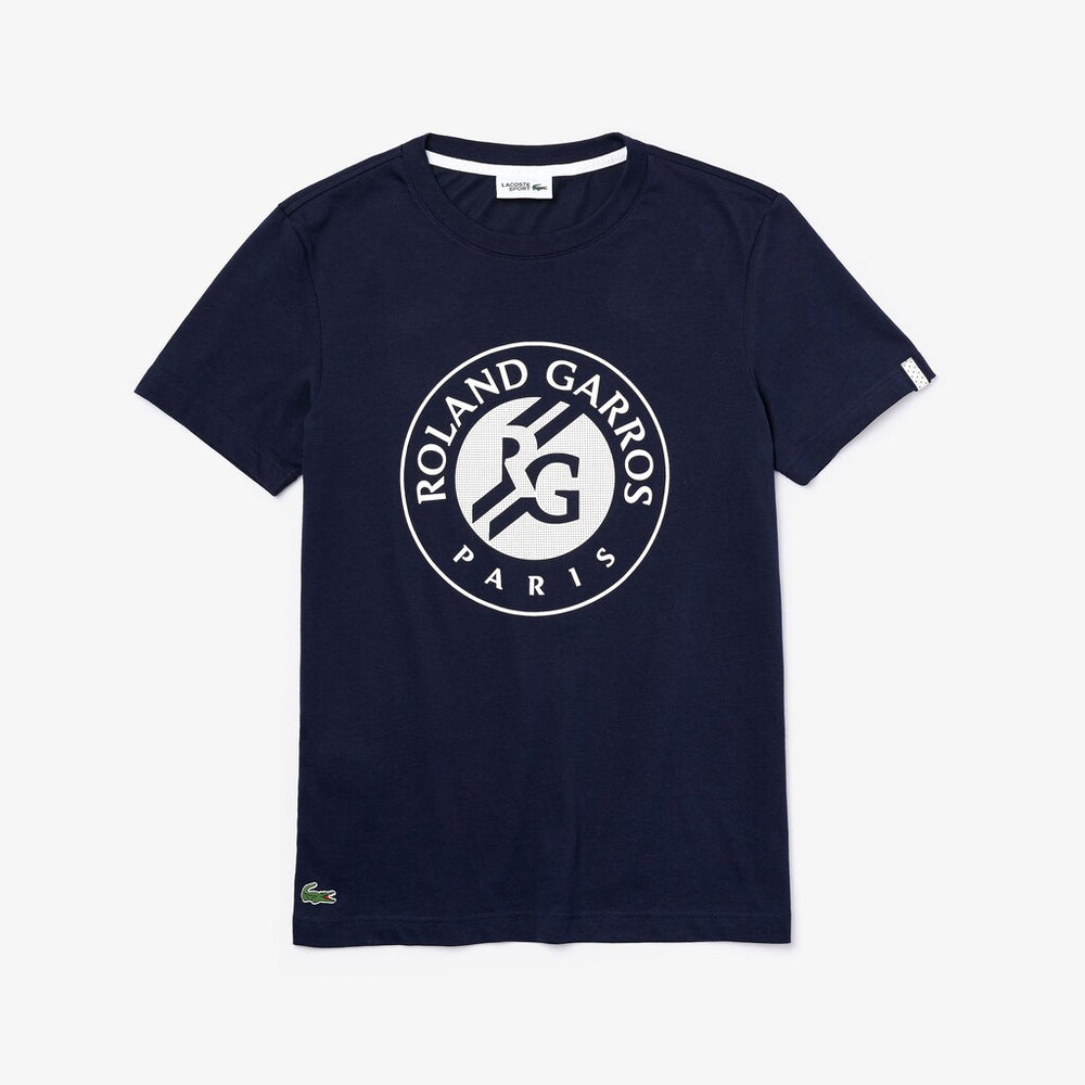 Mens SPORT Roland Garros Logo T-Shirt | Lacoste Navy Blue / White • 2Hc