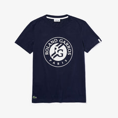 Mens SPORT Roland Garros Logo T-Shirt | Lacoste Navy Blue / White • 2Hc