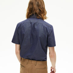 Mens Regular Fit Texturized Cotton Shirt | Lacoste Navy Blue / White • 525